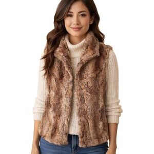 Cozy Girl Faux Fur Vest‎ Brown Teddy Bear Soft Vanilla Girl Vibes Cabin Core PM